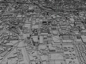 Syracuse city New York USA 30km 3D Model