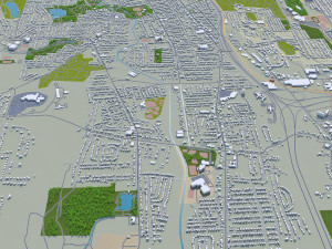 Syracuse city New York USA 30km 3D Model