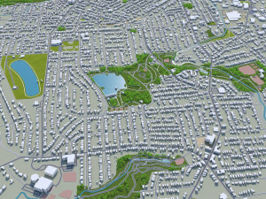Syracuse city New York USA 30km 3D Model