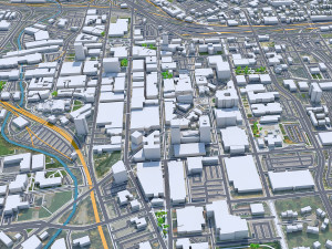 Syracuse city New York USA 30km 3D Model
