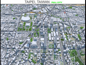 Taipei city Taiwan 60km 3D Model