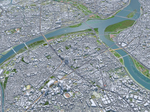 Taipei city Taiwan 60km 3D Model