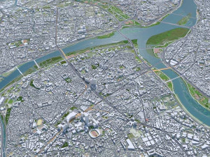 Taipei city Taiwan 60km 3D Model