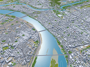 Taipei city Taiwan 60km 3D Model