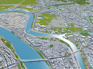 Taipei city Taiwan 60km 3D Model