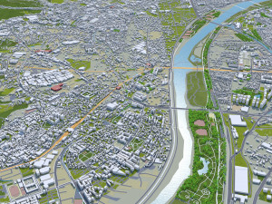 Taipei city Taiwan 60km 3D Model