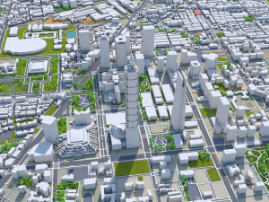 Taipei city Taiwan 60km 3D Model