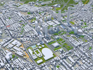Taipei city Taiwan 60km 3D Model