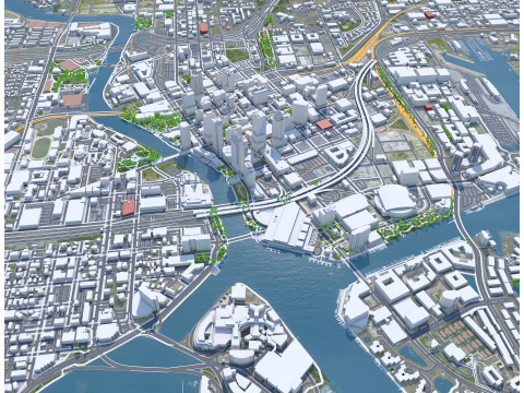 Tampa city Florida USA 50km 3D Модель
