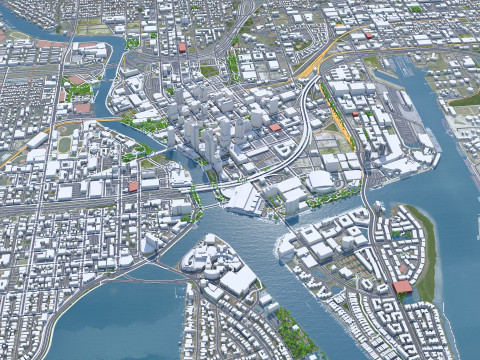 Tampa city Florida USA 50km 3D Модель