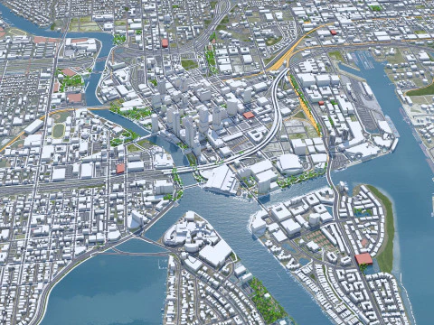 Tampa city Florida USA 50km 3D Model