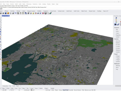 Tampa city Florida USA 50km 3D Model