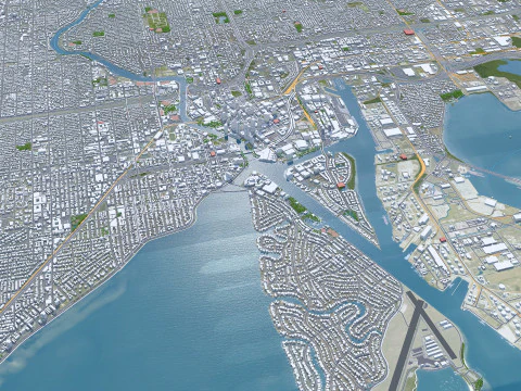 Tampa city Florida USA 50km 3D Model