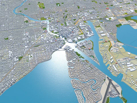 Tampa city Florida USA 50km 3D Model