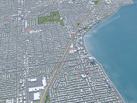 Tampa city Florida USA 50km 3D Model