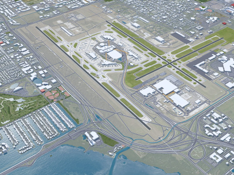 Tampa city Florida USA 50km 3D Модель