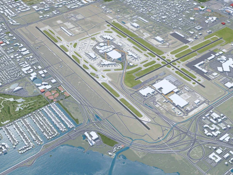 Tampa city Florida USA 50km 3D Model