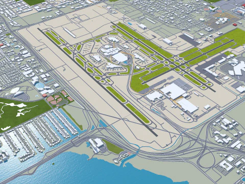 Tampa city Florida USA 50km 3D Model