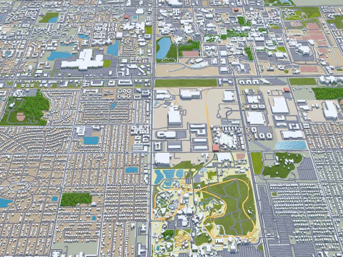 Tampa city Florida USA 50km 3D Model
