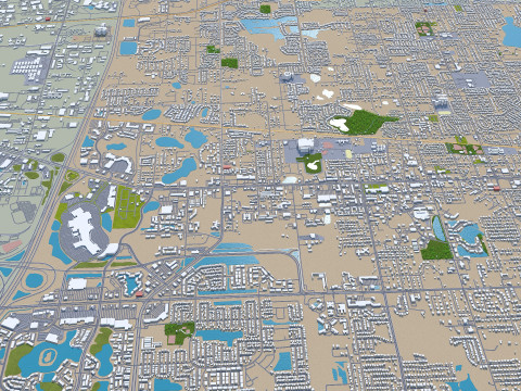 Tampa city Florida USA 50km 3D Модель