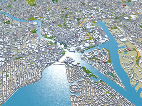 Tampa city Florida USA 50km 3D Модель