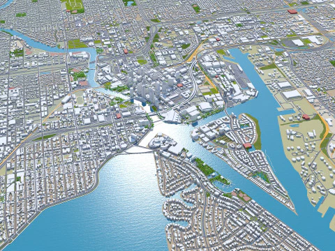 Tampa city Florida USA 50km 3D Model