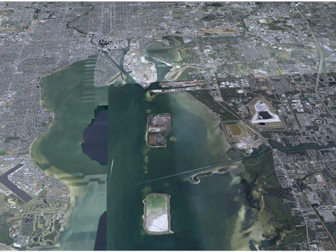 Tampa city Florida USA 50km 3D Model
