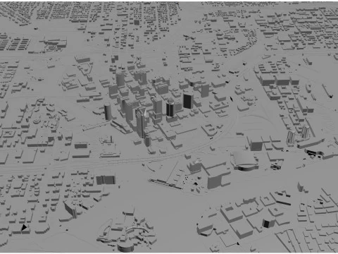 Tampa city Florida USA 50km 3D Model