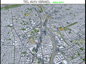 Tel Aviv city Israel 30km 3D 모델
