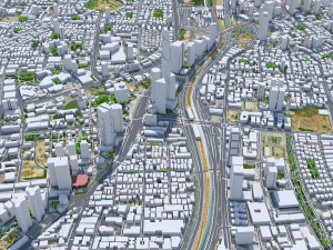 Tel Aviv city Israel 30km 3D 모델