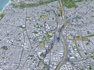 Tel Aviv city Israel 30km 3D 모델