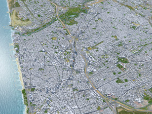 Tel Aviv city Israel 30km 3D 모델