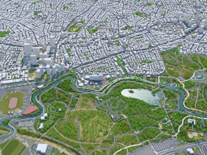 Tel Aviv city Israel 30km 3D 모델
