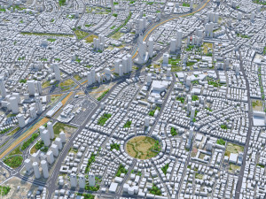 Tel Aviv city Israel 30km 3D 모델