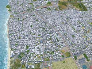 Tel Aviv city Israel 30km 3D 모델