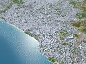 Tel Aviv city Israel 30km 3D 모델