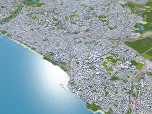 Tel Aviv city Israel 30km 3D 모델