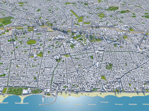 Tel Aviv city Israel 30km 3D 모델