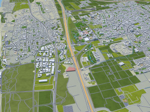 Tel Aviv city Israel 30km 3D 모델