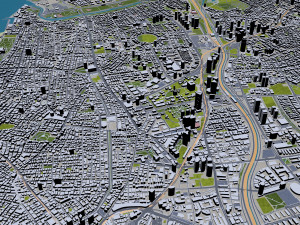 Tel Aviv city Israel 30km 3D 모델