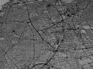 Tel Aviv city Israel 30km 3D 모델