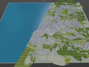 Tel Aviv city Israel 30km 3D 모델