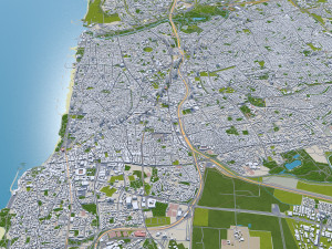 Tel Aviv city Israel 30km 3D 모델