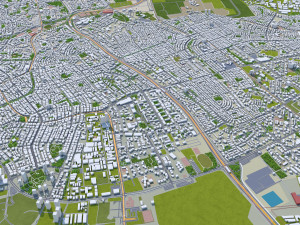 Tel Aviv city Israel 30km 3D 모델