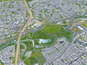 Tel Aviv city Israel 30km 3D 모델
