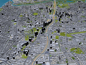 Tel Aviv city Israel 30km 3D 모델