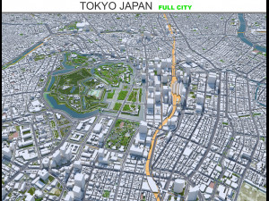 Tokyo city Japan 80km 3Dモデル