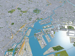 Tokyo city Japan 80km Modelo 3D