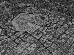 Tokyo city Japan 80km Modelo 3D