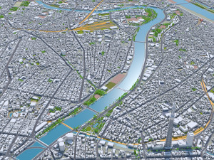 Tokyo city Japan 80km Modelo 3D